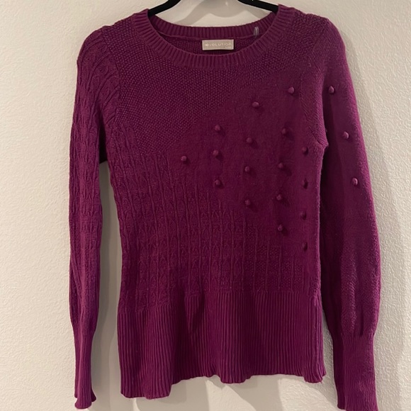 Evolution by Cyrus Pom Pom and cableknit sweater - Picture 1 of 7